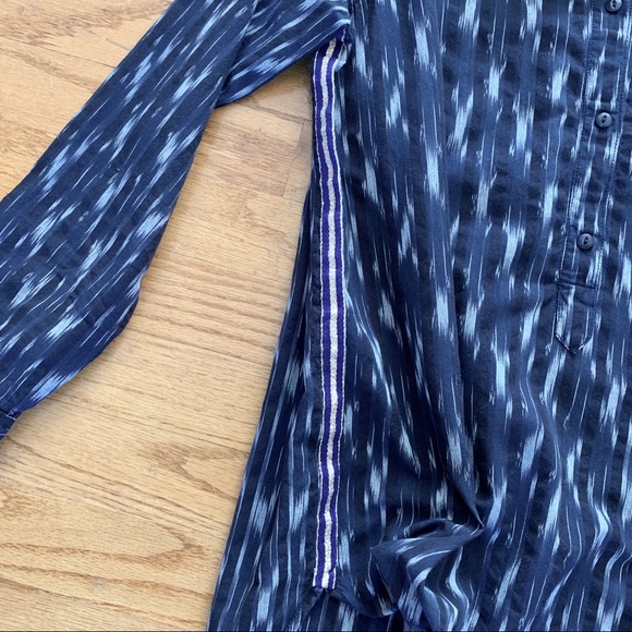 J. Crew Ikat Popover with Metallic Stripe Trim - Picture 5 of 8